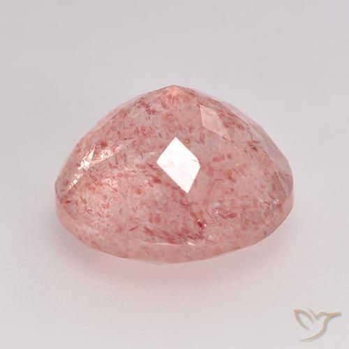Cuarzo fresa Rosado claro natural de 3.92 ct, Redondo, Translúcido