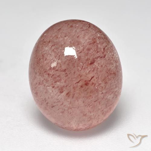 7.58ct Natural Rosado claro medio cuarzo fresa, Ovalada, Translúcido
