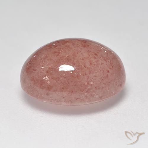 Cuarzo fresa Rosado claro medio natural de 7.58 ct, Ovalada, Translúcido