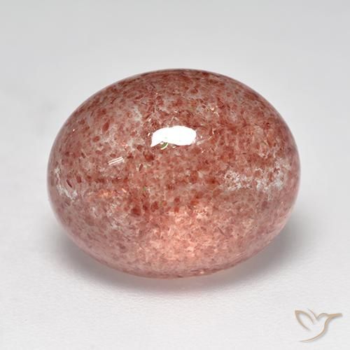 Cuarzo fresa Rosado medio natural de 8.00 ct, Ovalada, Translúcido