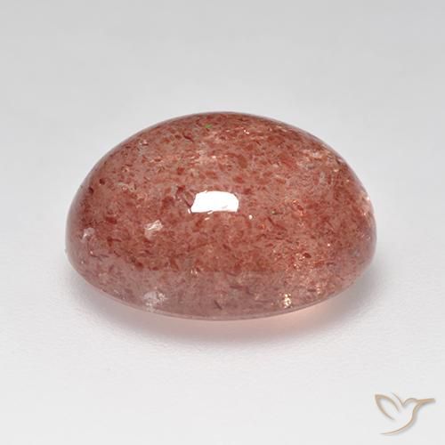 Cuarzo fresa Rosado medio natural de 8.00 ct, Ovalada, Translúcido