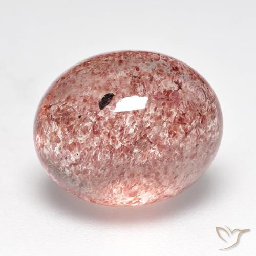 Cuarzo fresa Rosado frambuesa natural de 7.14 ct, Ovalada, Translúcido