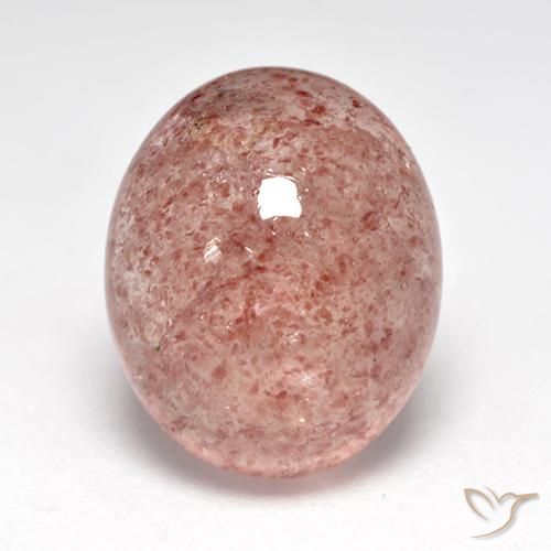 7.11ct Natural Rosado claro medio cuarzo fresa, Ovalada, Translúcido