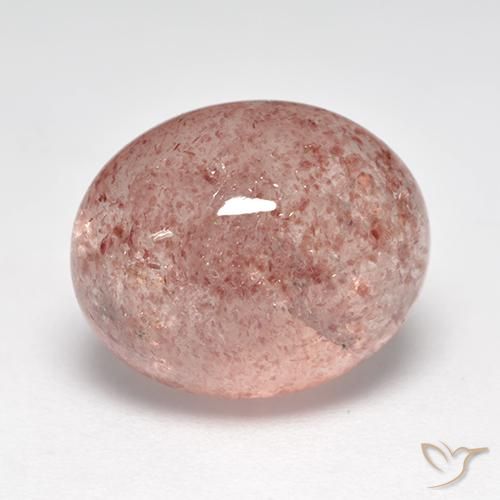 Cuarzo fresa Rosado claro medio natural de 7.11 ct, Ovalada, Translúcido
