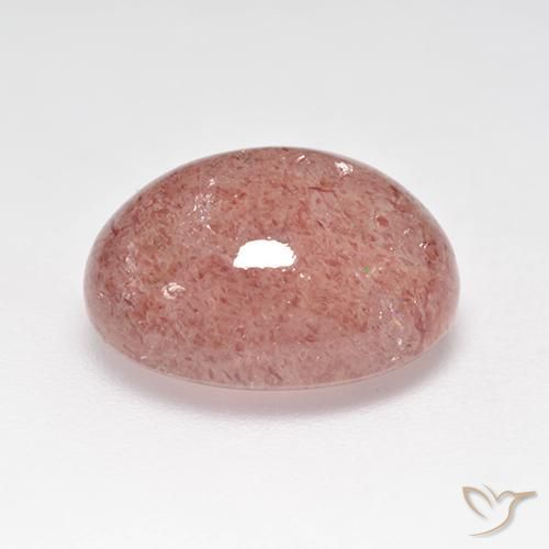 Cuarzo fresa Rosado claro medio natural de 7.11 ct, Ovalada, Translúcido