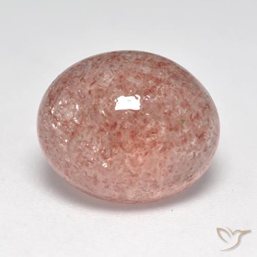 Cuarzo fresa Rosado claro natural de 5.78 ct, Ovalada, Translúcido