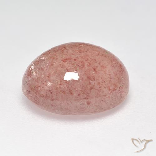 Cuarzo fresa Rosado claro natural de 5.78 ct, Ovalada, Translúcido