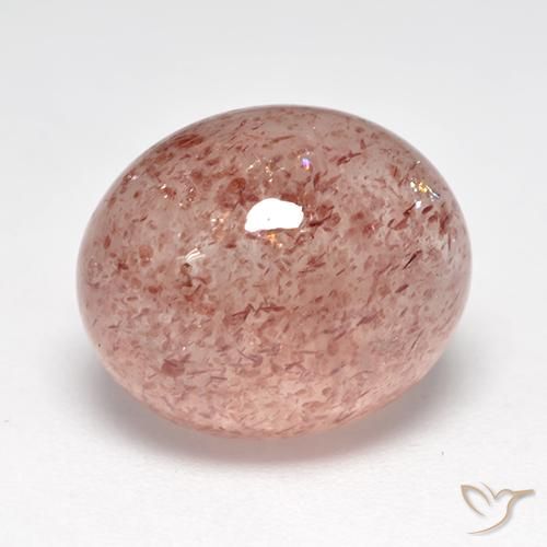 Cuarzo fresa Rosado claro natural de 7.15 ct, Ovalada, Translúcido
