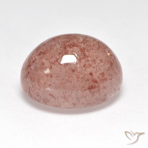 Cuarzo fresa Rosado claro natural de 7.15 ct, Ovalada, Translúcido