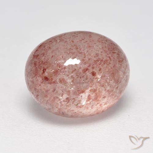 Cuarzo fresa Rosado terroso natural de 3.90 ct, Ovalada, Translúcido