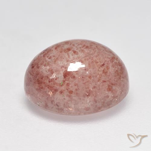 Cuarzo fresa Rosado terroso natural de 3.90 ct, Ovalada, Translúcido