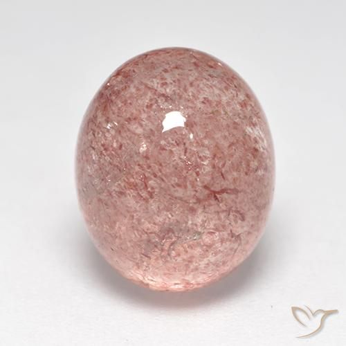 Cuarzo Fresa Rosado medio natural de 6.09 ct, Corte Óvalo, Translúcido