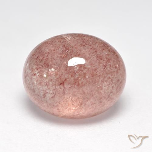 Cuarzo Fresa Rosado medio natural de 6.09 ct, Corte Óvalo, Translúcido