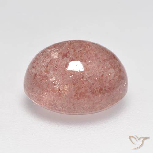 Cuarzo Fresa Rosado medio natural de 6.09 ct, Corte Óvalo, Translúcido