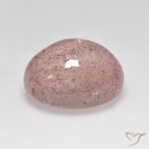 Cuarzo fresa Rosado flamingo natural de 4.81 ct, Ovalada, Transparente