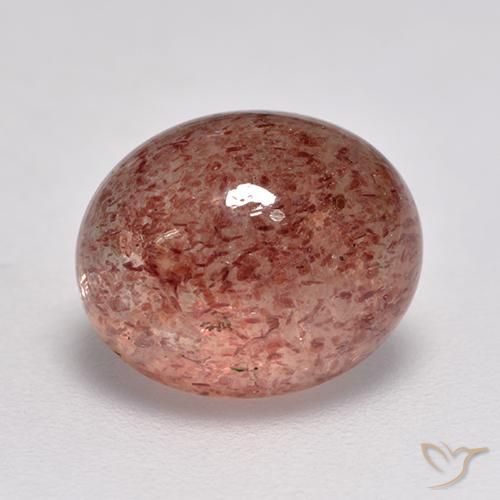 Cuarzo fresa Rosado medio natural de 3.82 ct, Ovalada, Translúcido