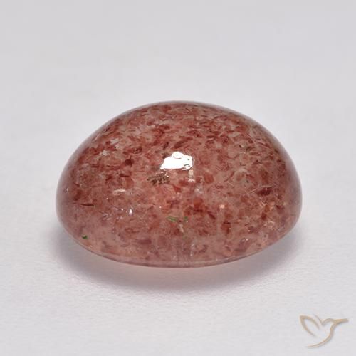 Cuarzo fresa Rosado medio natural de 3.82 ct, Ovalada, Translúcido