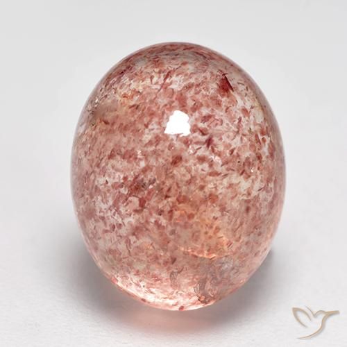 5.28ct Natural Rosado claro medio cuarzo fresa, Ovalada, Translúcido