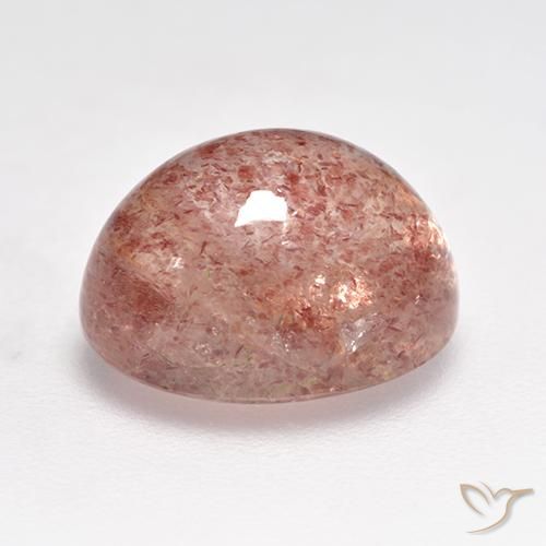 Cuarzo fresa Rosado claro medio natural de 5.28 ct, Ovalada, Translúcido