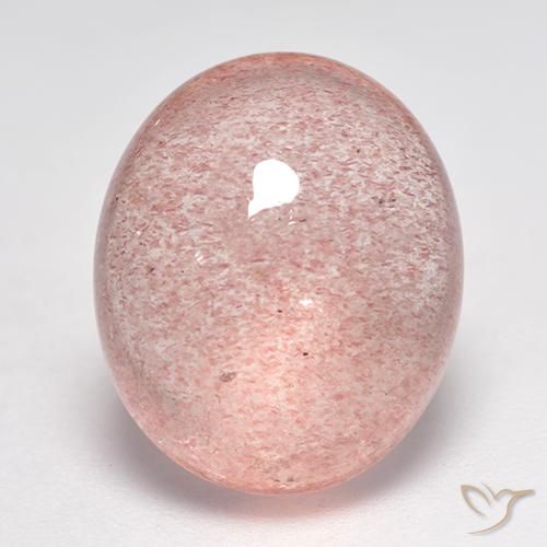 10.22ct Natural Rosado terroso cuarzo fresa, Ovalada, Translúcido