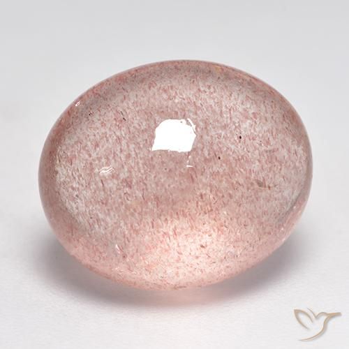 Cuarzo fresa Rosado terroso natural de 10.22 ct, Ovalada, Translúcido