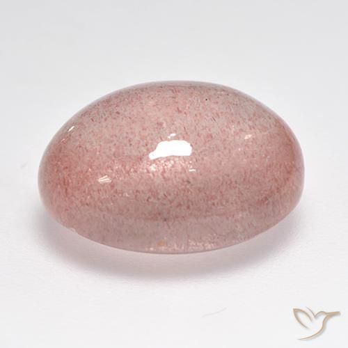 Cuarzo fresa Rosado terroso natural de 10.22 ct, Ovalada, Translúcido