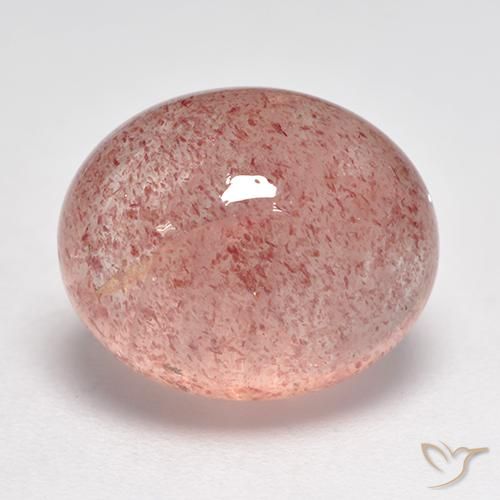 Cuarzo fresa Rosado terroso natural de 8.24 ct, Ovalada, Translúcido