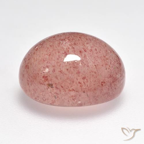 Cuarzo fresa Rosado terroso natural de 8.24 ct, Ovalada, Translúcido