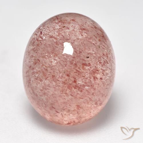 Cuarzo Fresa Rosado claro natural de 8.27 ct, Corte Óvalo, Translúcido