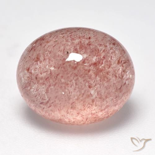 Cuarzo Fresa Rosado claro natural de 8.27 ct, Corte Óvalo, Translúcido