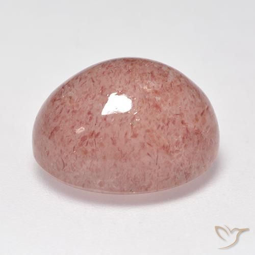 Cuarzo Fresa Rosado claro natural de 8.27 ct, Corte Óvalo, Translúcido