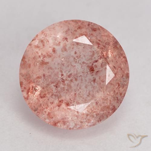 3.62ct Natural Rosado terroso Cuarzo fresa, Redondo, Transparente