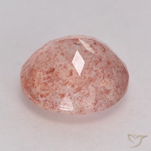 Cuarzo fresa Rosado terroso natural de 3.62 ct, Redondo, Transparente