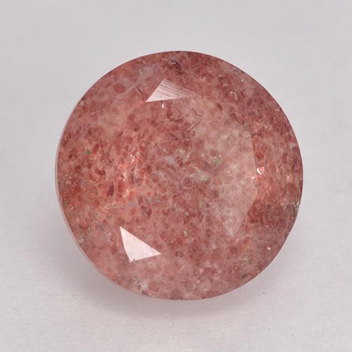 Cuarzo Fresa Rosa rosado natural de 3.65 ct, Corte Redondo, Translúcido