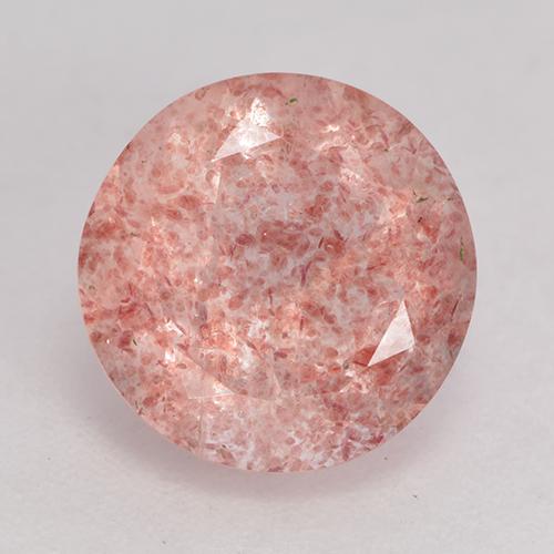 Cuarzo Fresa Rosado claro natural de 3.24 ct, Corte Redondo, Translúcido