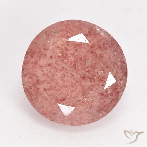 3.23ct Natural Rosa rosado Cuarzo fresa, Redondo, Translúcido