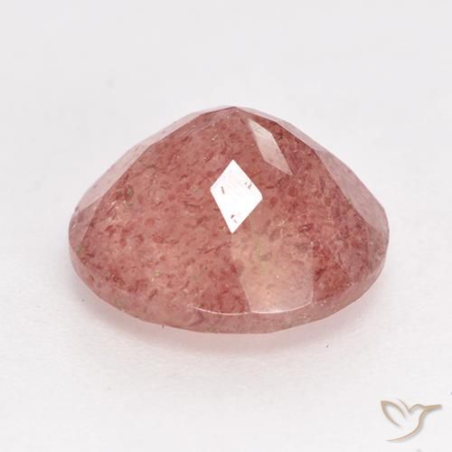 Cuarzo fresa Rosa rosado natural de 3.23 ct, Redondo, Translúcido