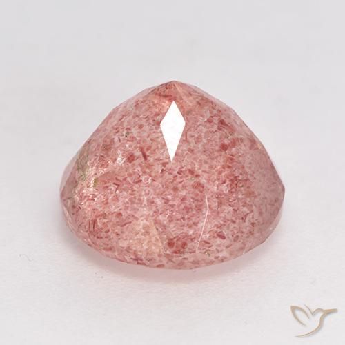 Cuarzo fresa Rosado claro medio natural de 3.97 ct, Redondo, Translúcido