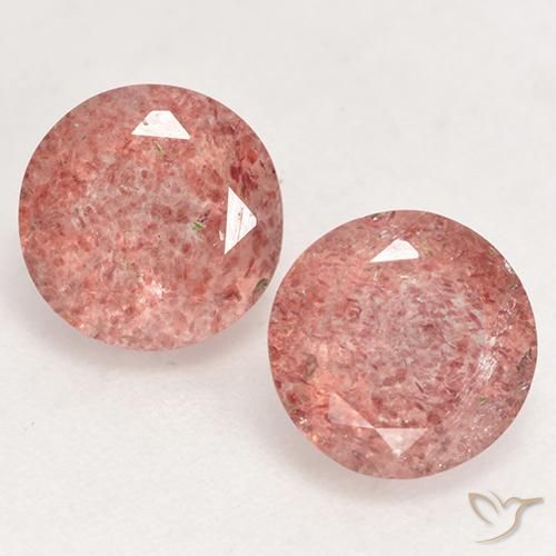 2.29ctw Natural Rosa rosado Cuarzo fresa, Redondo, Translúcido