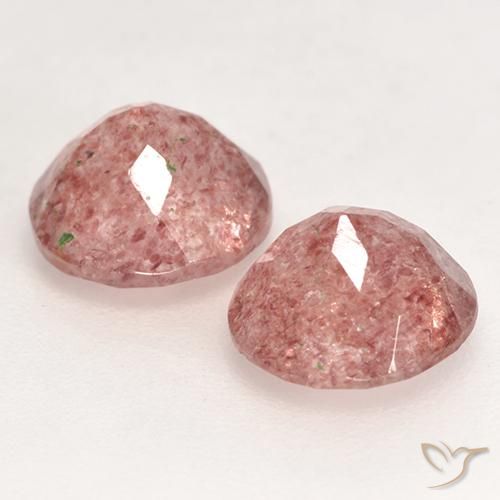 Gemas de Cuarzo fresa Rosa rosado natural de 2.29 ct, Redondo, Translúcido
