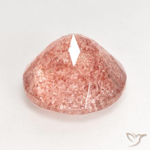 Cuarzo fresa Naranja rosado natural de 3.70 ct, Redondo, Translúcido