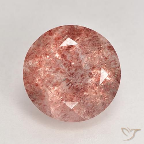 3.64ct Natural Rojo indio Cuarzo fresa, Redondo, Translúcido