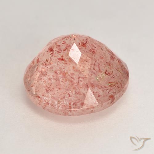 Cuarzo fresa Rosado medio natural de 3.77 ct, Redondo, Translúcido