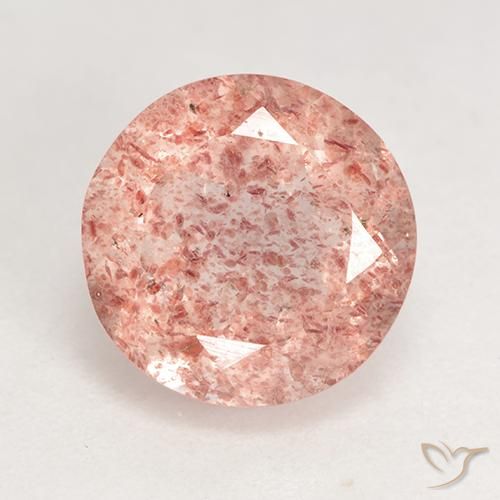 3.60ct Natural Rosado medio Cuarzo fresa, Redondo, Translúcido