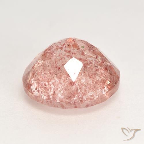 Cuarzo fresa Rosado medio natural de 3.60 ct, Redondo, Translúcido
