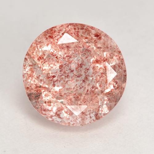 Cuarzo fresa rosa natural de 3,29 ct, corte redondo, translúcido