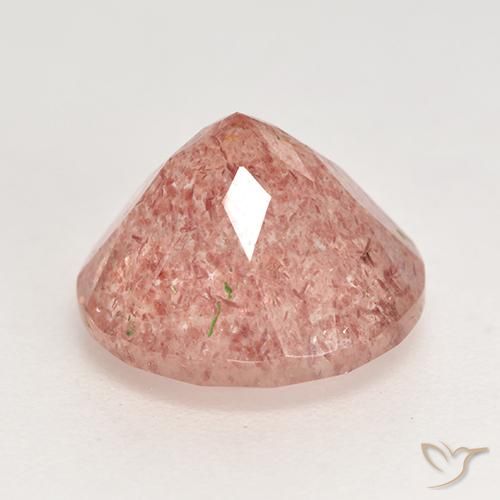 Cuarzo fresa Rosado medio natural de 3.61 ct, Redondo, Translúcido