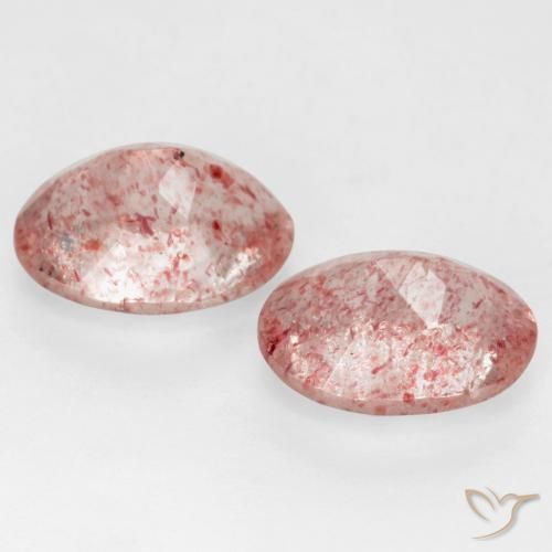 Gemas de Cuarzo fresa Rosado claro medio natural de 2.23 ct, Ovalada, Transparente