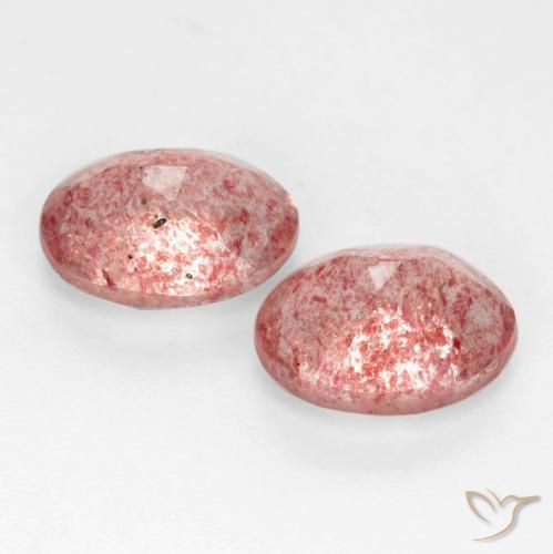 Gemas de Cuarzo fresa Rosado medio natural de 2.38 ct, Ovalada, Translúcido