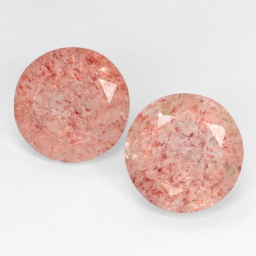 Gemas de cuarzo fresa rosa natural de 4,60 ct, corte redondo, translúcido